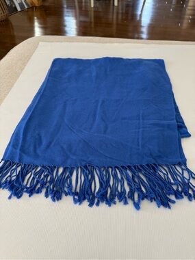 Royal Blue Fringe Scarf Shawl Wrap